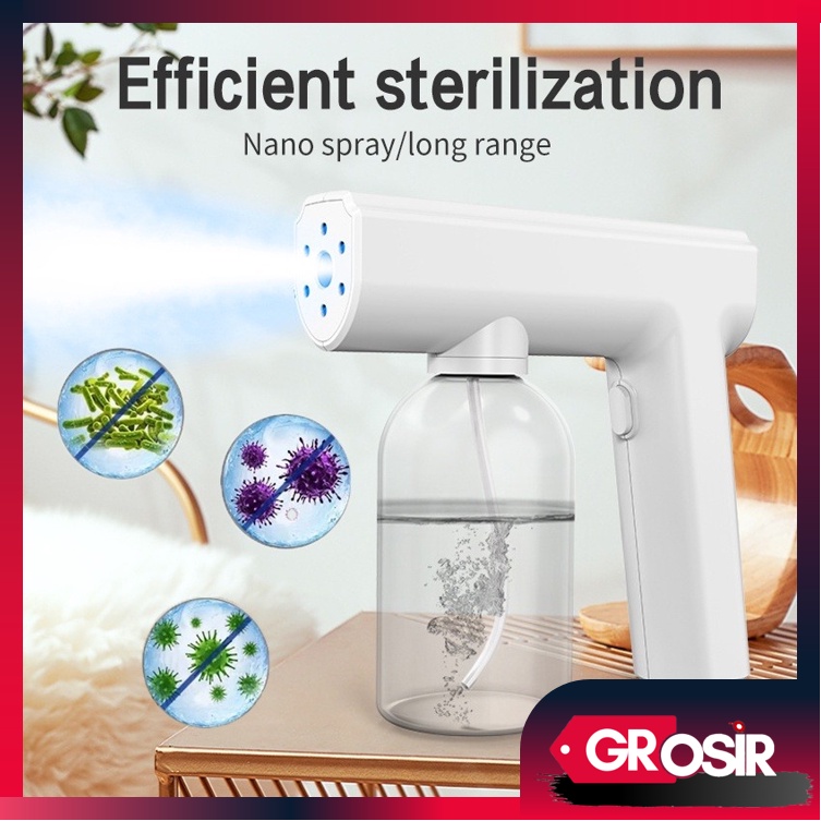 Grosir - 8068 Nano Spray Wireless 300ML / Spray Gun UV Disinfectant / Sterilizer Gun / Semprotan Fog