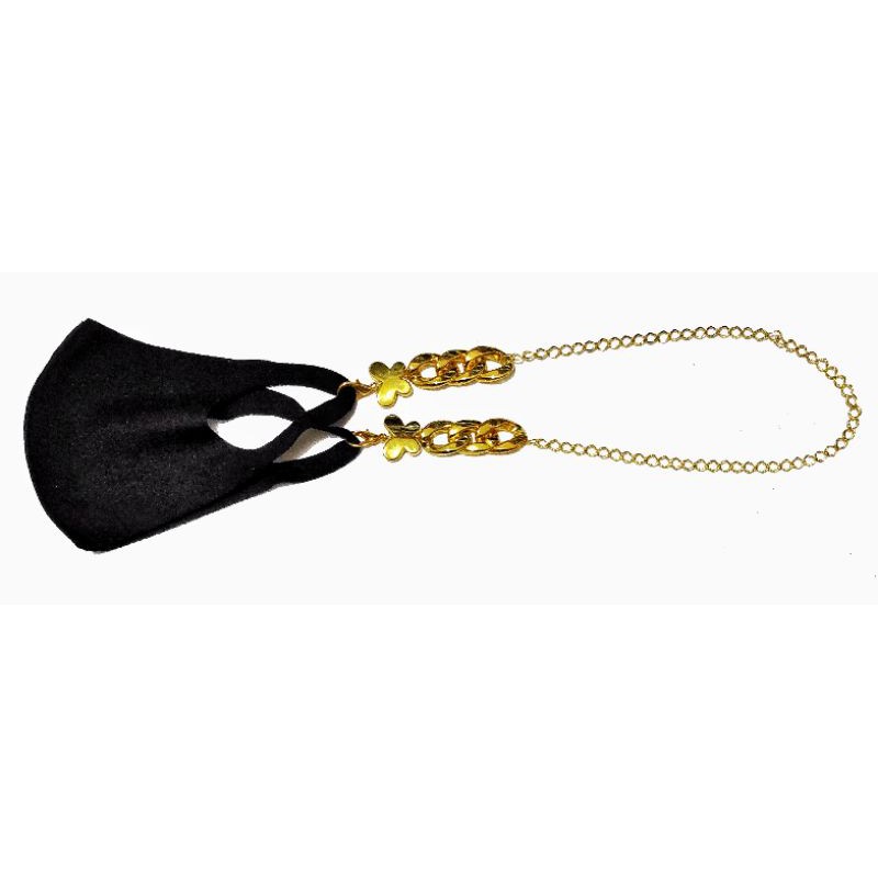 Kalung Gantungan Masker Metalic Butterfly Textured Chain Series Rantai Kupu Kupu