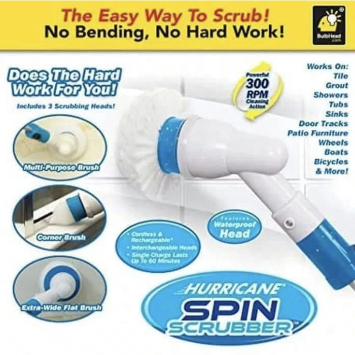 NEW PACKING AMAN Hurricane spin scrubber alat pembersih dinding putar