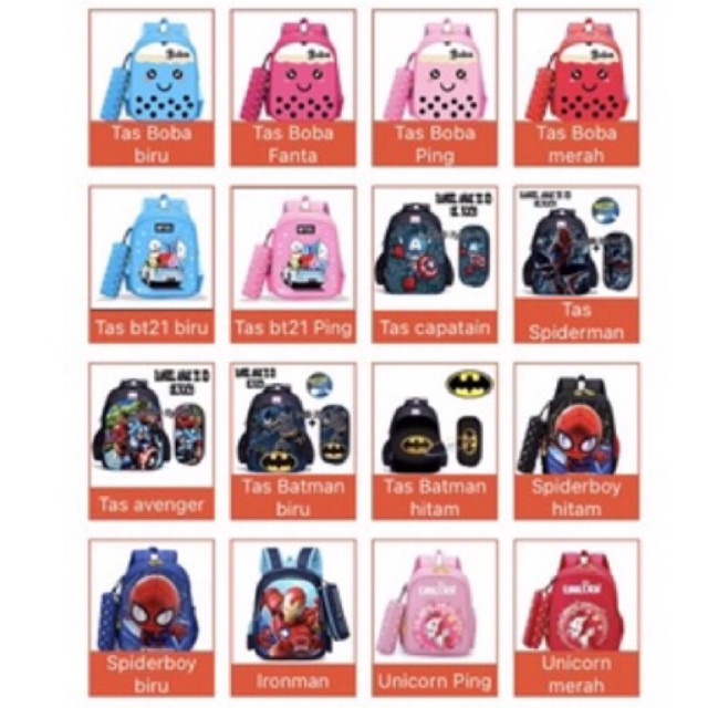 [COD] NEW !! TAS PUNGGUNG RANSEL FASHION BOBA / BACKPACK TAS ANAK