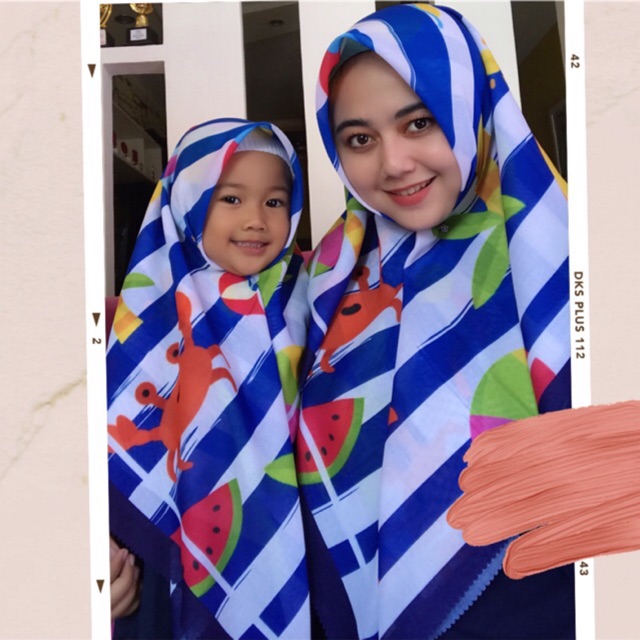 VOAL PRINTING ANAK MOTIF SUMMER / HIJAB ANAK LUCU / JILBAB ANAK KARAKTER LUCU