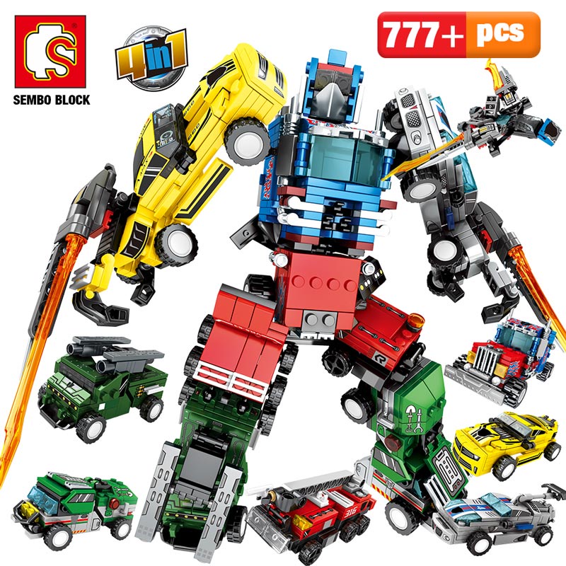 Mainan Anak Brick Sembo Block 4 in 1 Mecha of Steel 103225 - 103228