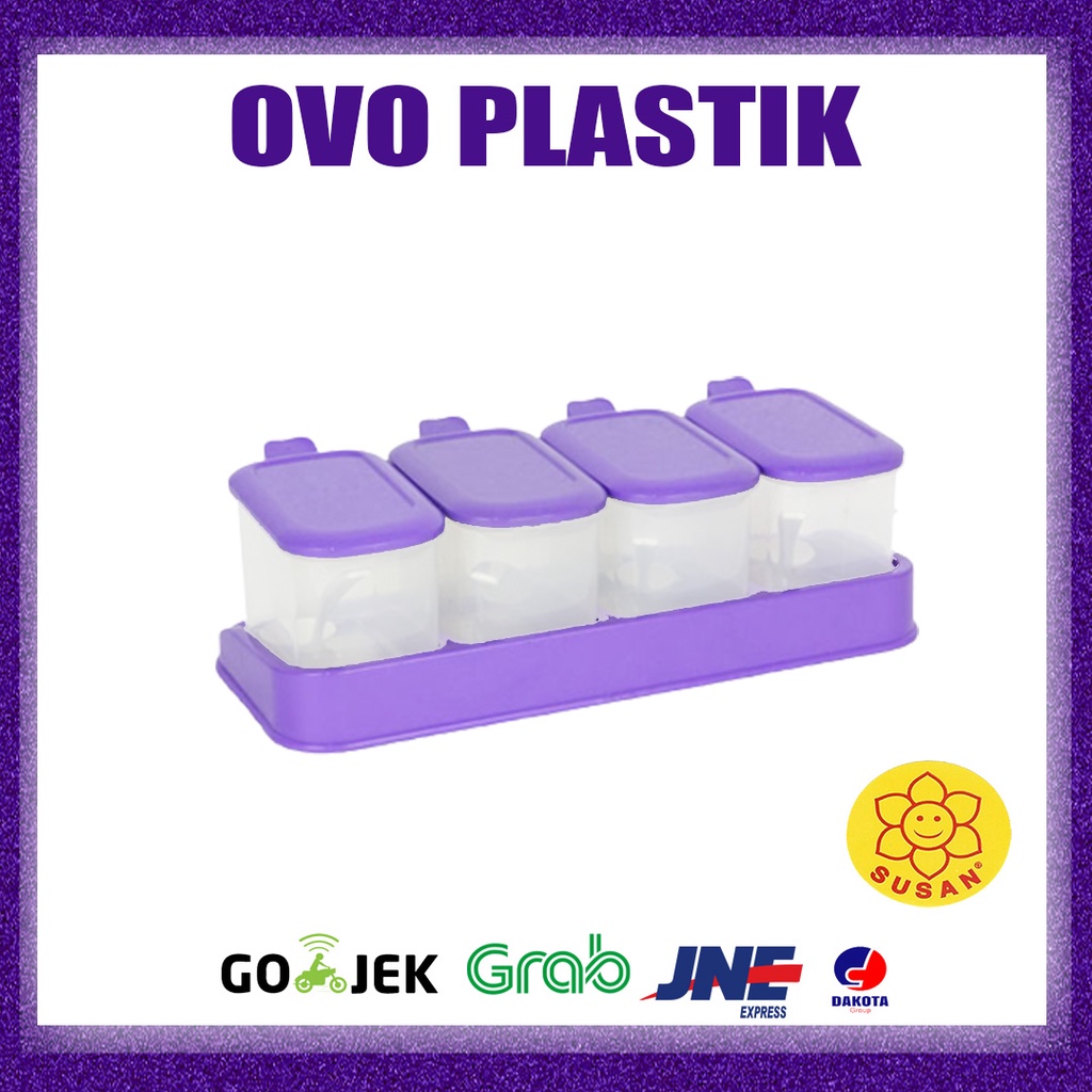 Tempat Bumbu Lezato 4 / Tempat Bumbu 4in1 / Tempat Bumbu Dapur / Rak Bumbu / Wadah Bumbu / Toples Bu