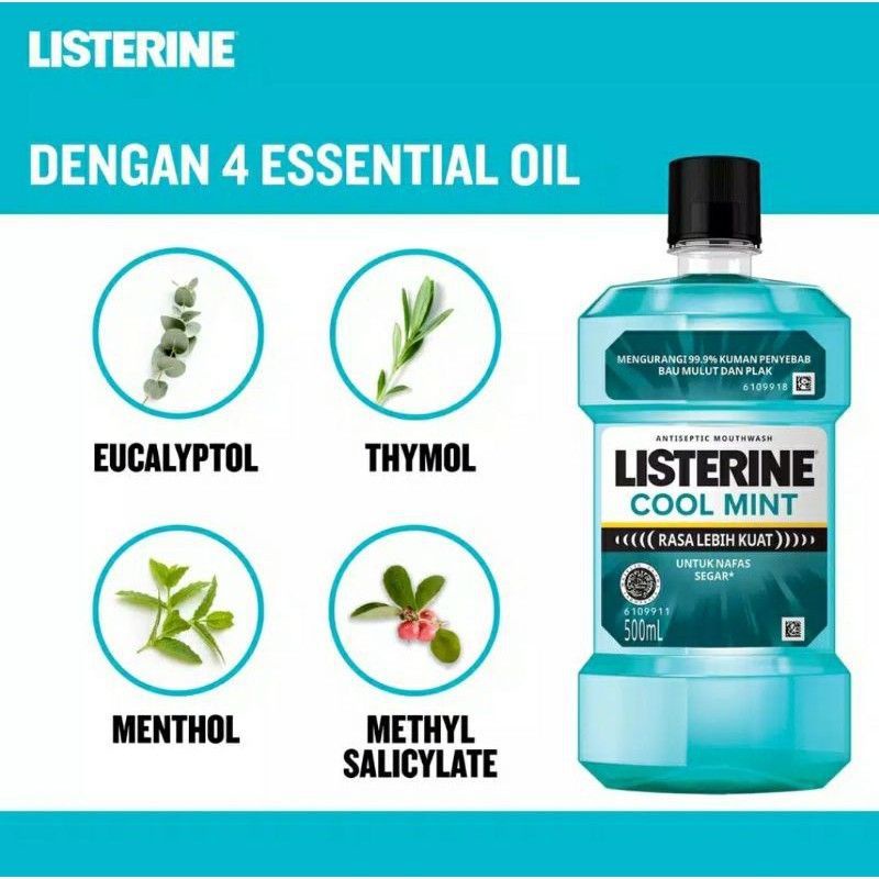 Listerine Cool mint mouthwash 500ml 250ml antiseptic obat kumur antiseptik exp 2024