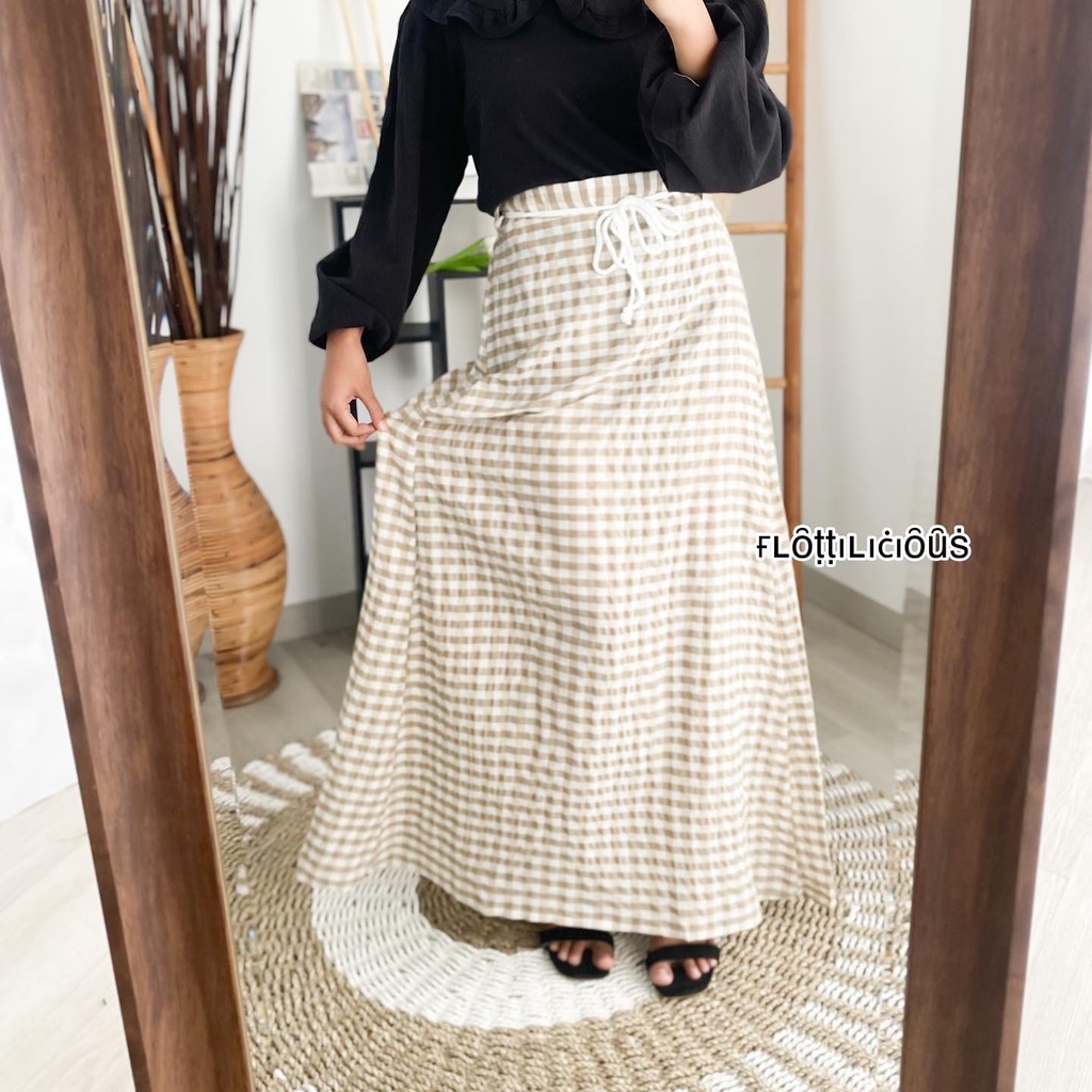 ACE SKIRT - korean skirt / rok katun kotak / wanita korea cantik / gingham murah