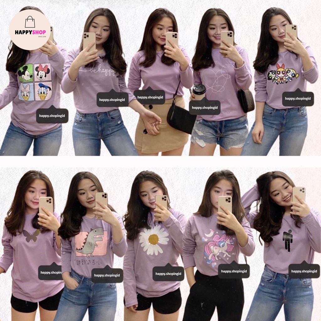 KAOS TUMBLR WANITA WARNA LILAC | BAJU OVERSIZE WANITA WARNA LILAC BAHAN COTTON COMBED 30s