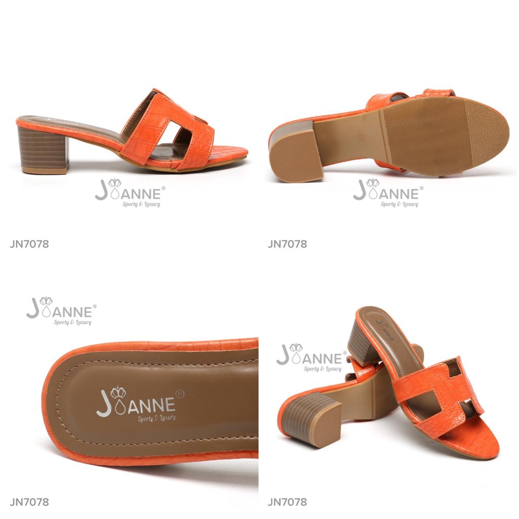 JOANNE Chunky Mules Heels Starps Shoes #JN7078 ORIGINAL