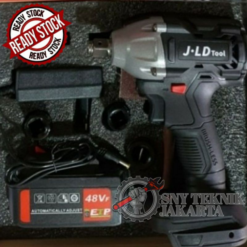 Original Cordlles Impact Wrench JLD 48s Mesin Buka Baut Obeng Kunci 48 Volt
