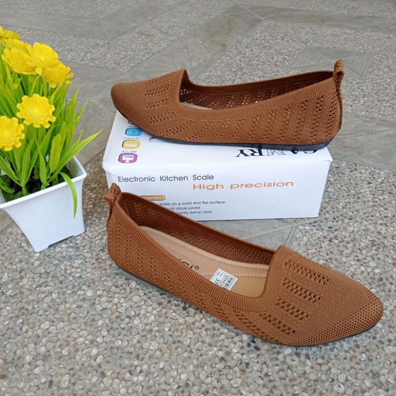 Sepatu Flat Wanita , Sepatu Rajut Import DEO 11, Sepatu Wanita Kekinian