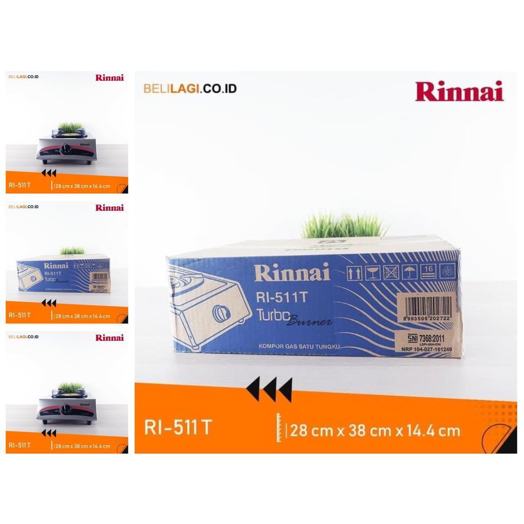 rinnai kompor gas 1 tungku ri 511t / 511t