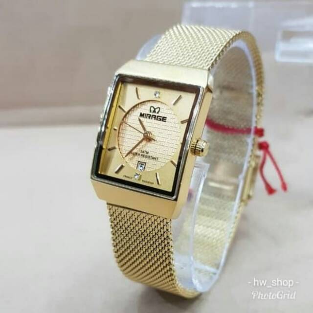 Jam Tangan Wanita Mirage 8669 Kuning Origina Rante Pasir . Jam Tangan Wanita Terbaru . Jam Tangan