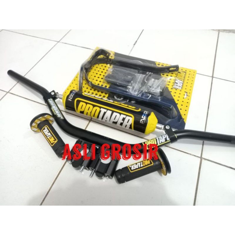 stang fatbar protaper sepaket sesuai foto handgrip handguard busa stang raiser