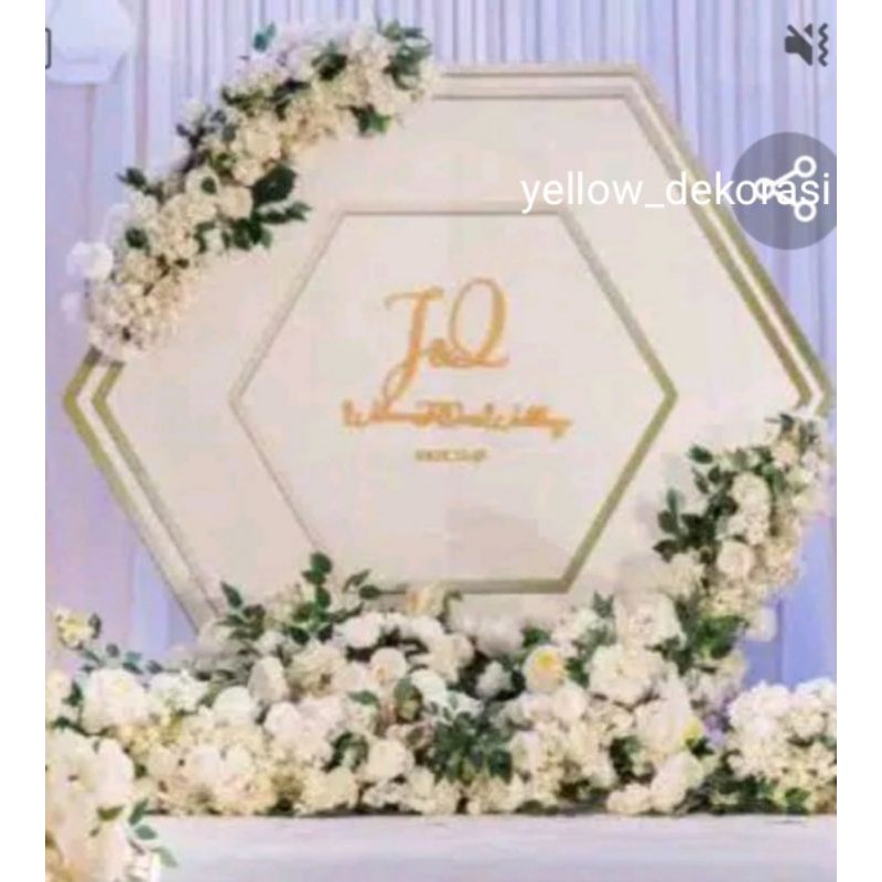 Hexagon/lingkaran triplek backdrop rustic rakit