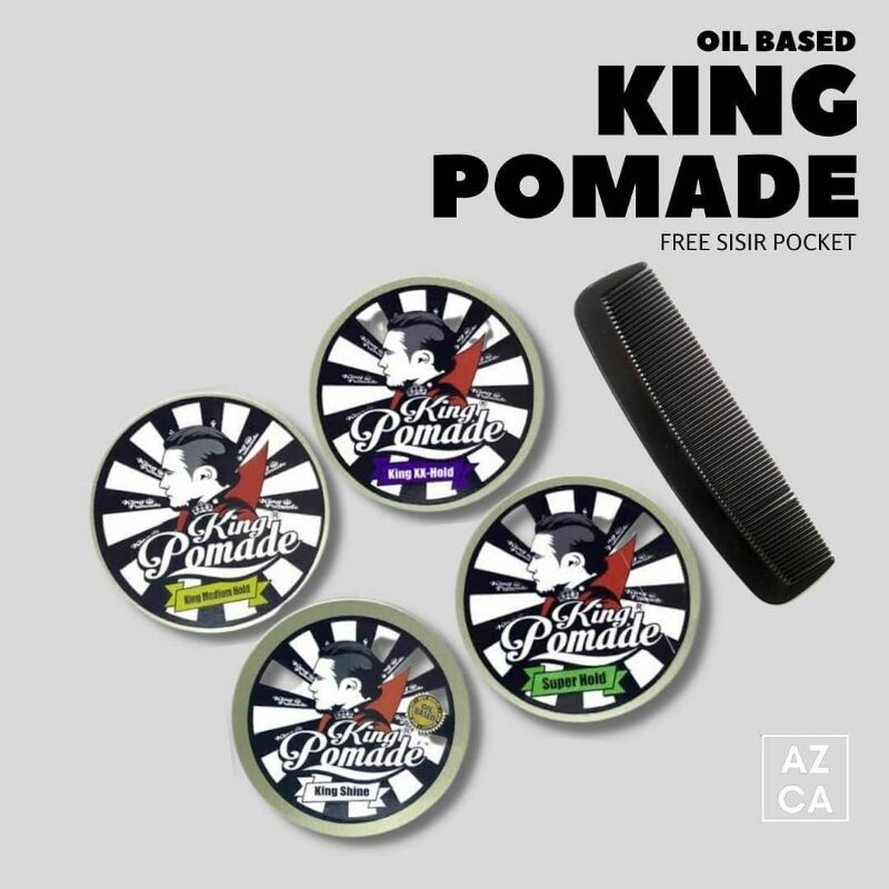 KING POMADE OIL BASE 2.19 OZ, BPOM Free Sisir dan Dompet Pouch