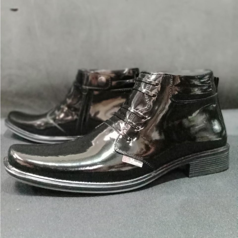 Sepatu Pdh Pantofel Tali Putar Kilap Kulit Sintetis Premium Untuk Kerja Kantor TNI POLRI SECURITY SATPAM