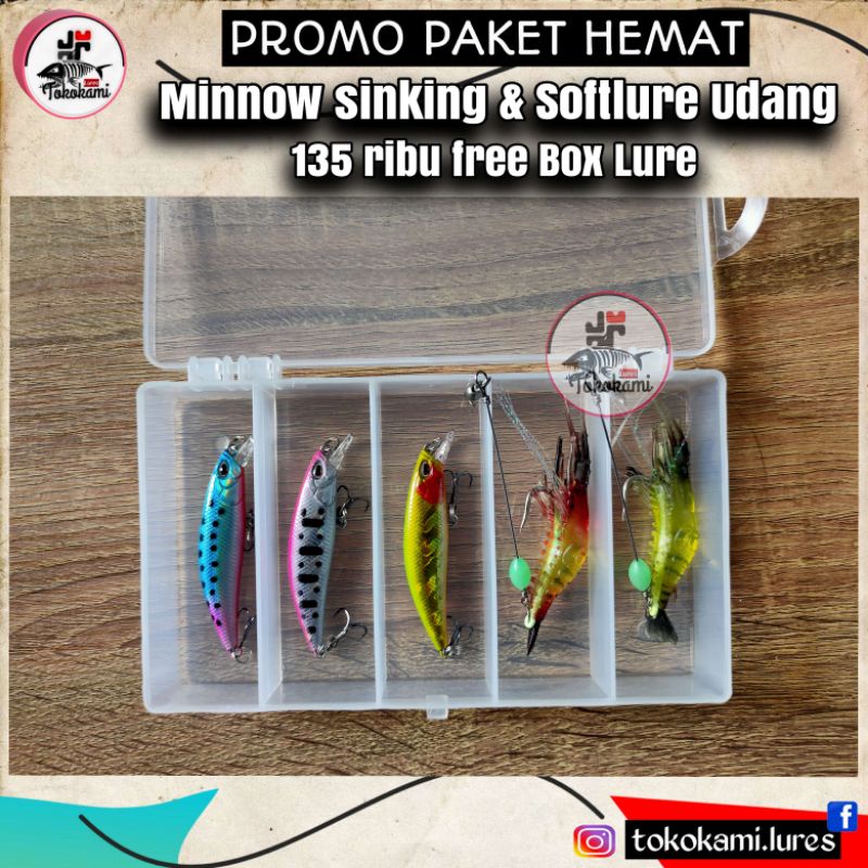 lure minnow softlure udang sepaket free box