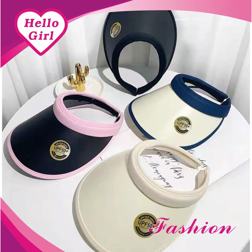 (Hello Girl) MZ11 TOPI VISOR SENAM WANITA SUMMER ANTI UV PERLINDUNGAN DARI UVA UVB UPF50+ FASHION IMPORT