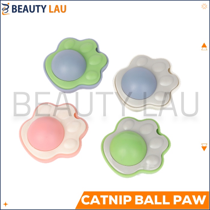 BOLA CATNIP KUCING BALL TEMPEL PUTAR PAW BENTUK KAKI CATMINT MAINAN KUCING ANTI STRESS DI RUMAH