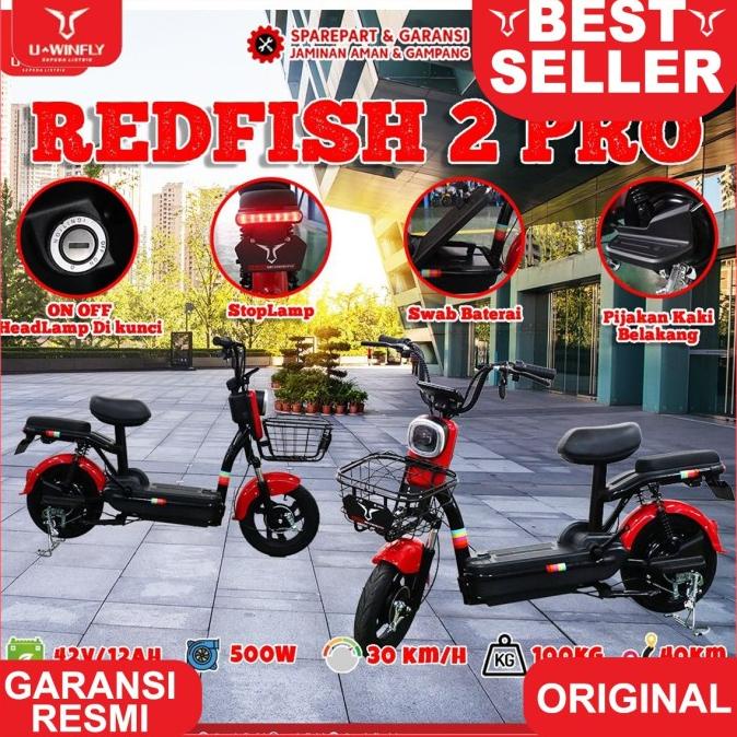 SEPEDA LISTRIK UWINFLY REDFISH PLUS/ REDIFISH PRO GARANSI RESMI ---Terbaru---