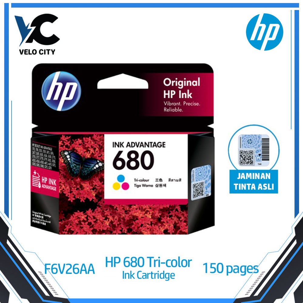 Tinta Printer HP Original 680 Black Tri-Color / DeskJet 2135 2677 5276 Original