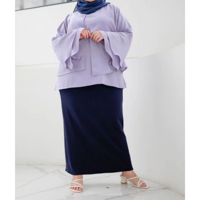 Rok Span Scuba Fashion Kantor Kerja Wanita Panjang Premium (MUAT DARI BB 70 -100 kg!!!)