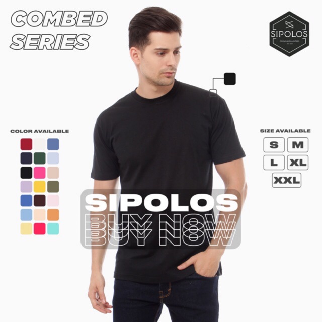  WARNA GELAP KAOS POLOS LENGAN PENDEK KATUN COMBED 30S 