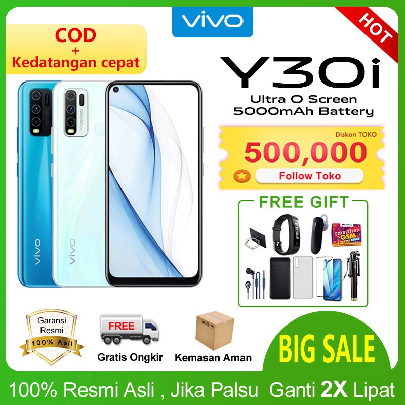 Vivo Y30i Y30 RAM 4GB 6GB ROM 128GB 64GB Garansi Resmi