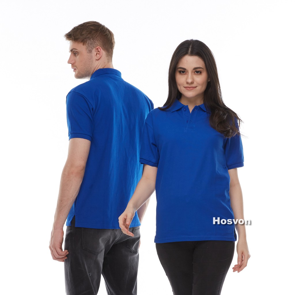 BIRU BENHUR Hosvon Kaos Kerah Wangki COTTON 100% Size S-XXL ( PRIA &amp; WANITA )