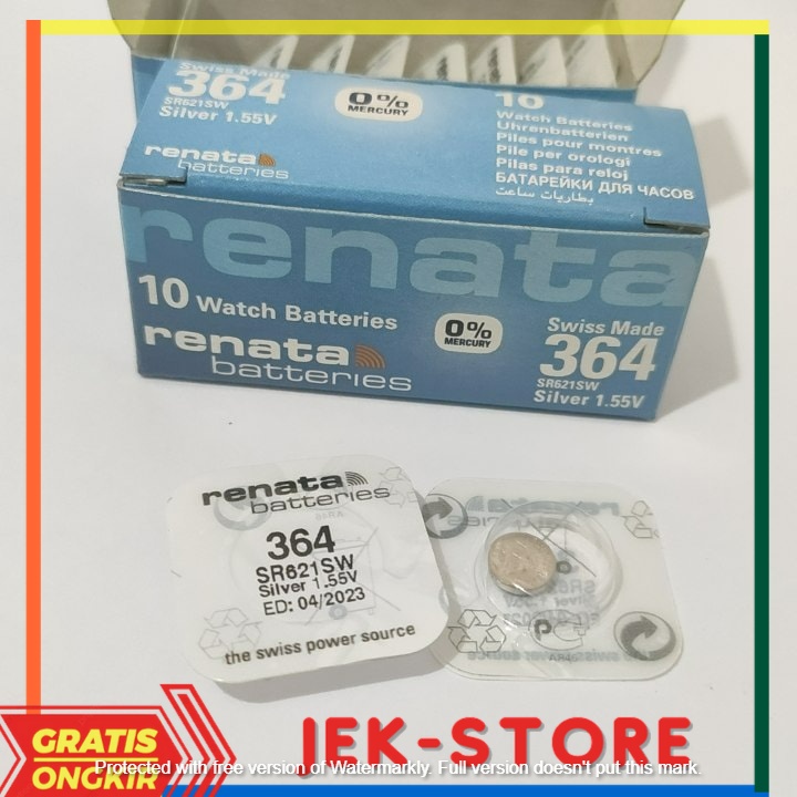 BATRE RENATA SR621SW SR621 SR 621 SW 364 BATTERY BATERAI ORIGINAL
