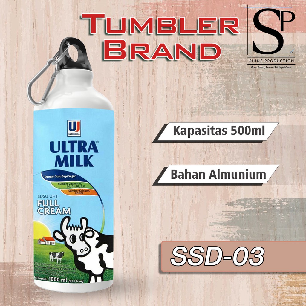 Botol Minum Printing Unik Motif Minuman │ Tumbler Printing Unik-Motif Ultra Milk
