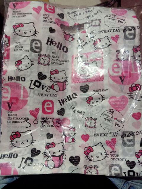 Kpm1015 Kantong Plastik Motif Pon Oval 30x38 Hello Kitty Pink