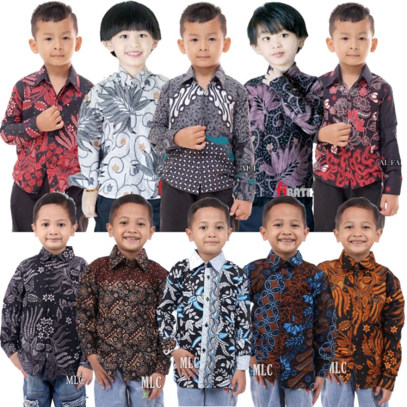 kemeja batikanak lengan panjang | kemeja anak lengan panjang | kemeja anak sekolah ukuran M L XL XXL umur 3tahun sampai 12tahun