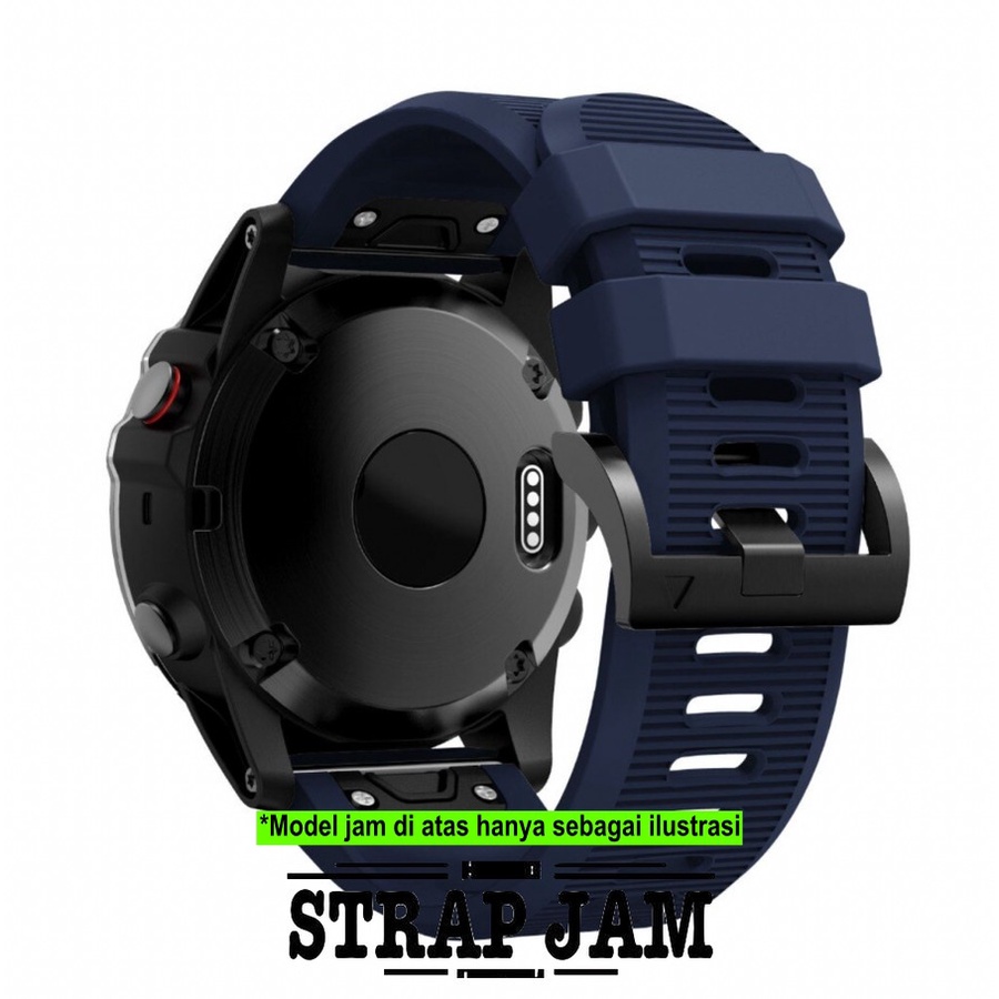 MD2 Strap Garmin Quatix 6X 51mm - Tali Jam 26mm Quick Fit Rubber Silikon Black Buckle