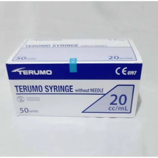 Spuit 20cc Terumo Lubang Pinggir / Terumo Syringe 20ml Terumo Lubang Samping per Box