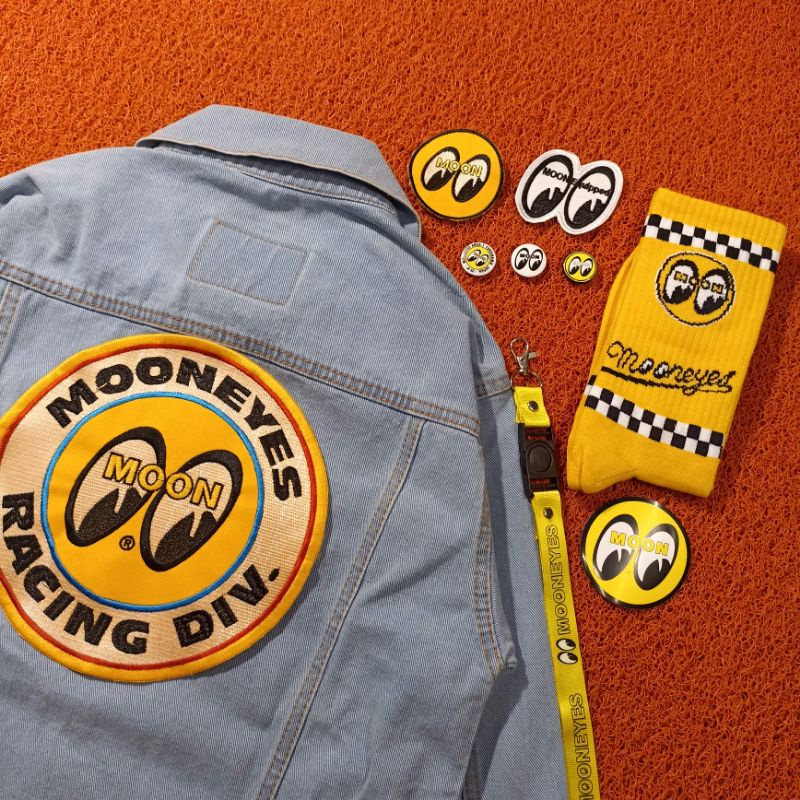 Backpatch bordir MOONEYES Satu paket hemat Free Socks / Patch Best Quality