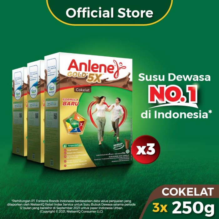 

Anlene Gold 5X Susu Bubuk Cokelat 3 x 240g-Tulang, Sendi & Otot