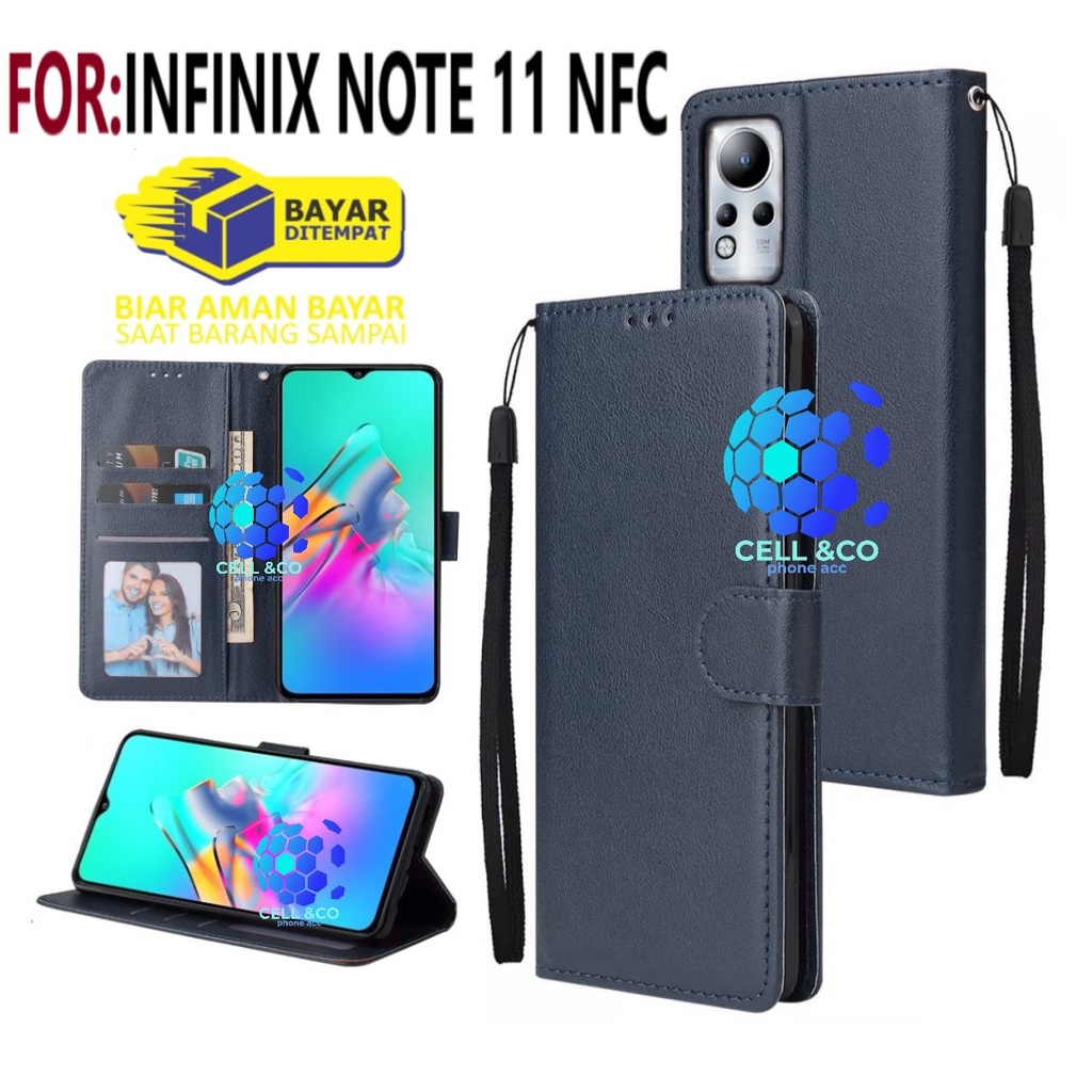 NEW INFINIX NOTE 11 NFC CASE FLIP LEATHER WALLET PREMIUM FLIP CASE BUKA TUTUP KESING HP CASING FLIP CASE WALLET INFINIX NOTE 11 NFC