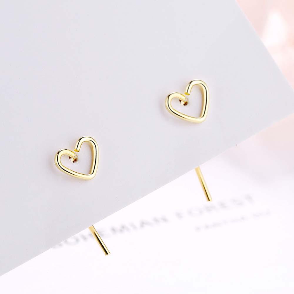 Needway   Ear Hook Temperamen Gadis Wanita Perak Hati Kecil Korea Anting Cinta