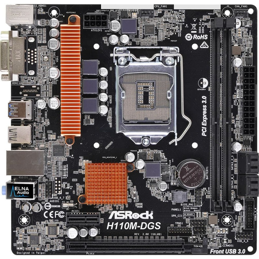 Mobo Mainboard Intel dSocket LGA 1151 DDR4 H110 Gigabyte Onboard