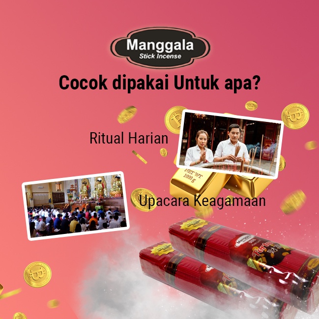 Dupa/Hio Wangi Fortune Manggala Stick Merah 32cm ± 780 Stick / 800gr