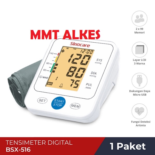 Tensimeter Digital Otomatis  Sinocare BSX-516 (Bahasa Indonesia)