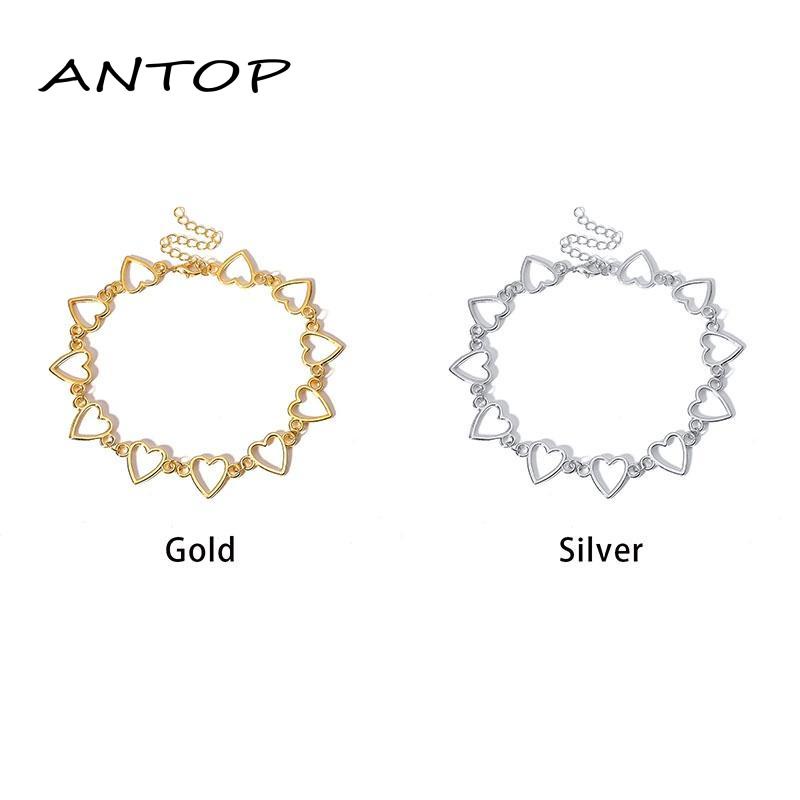 Kalung Rantai Liontin Hati Bulat Gaya Vintage Untuk Aksesoris Wanita Hip Hop Aksesoris Fashion Wanita ANTOP