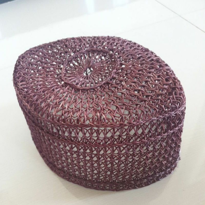 peci rotan.kopiah rotan khas kalimantan.peci coklat