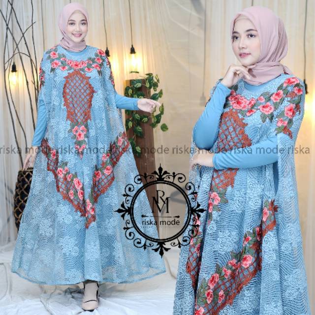 Gamis pesta brokat/gaun pesta muslim/dress brokat