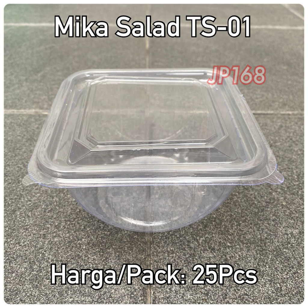 Jual Isi 25 Mika Salad Plastik Ts 01 Tray Mangkok Kotak Buah Bening