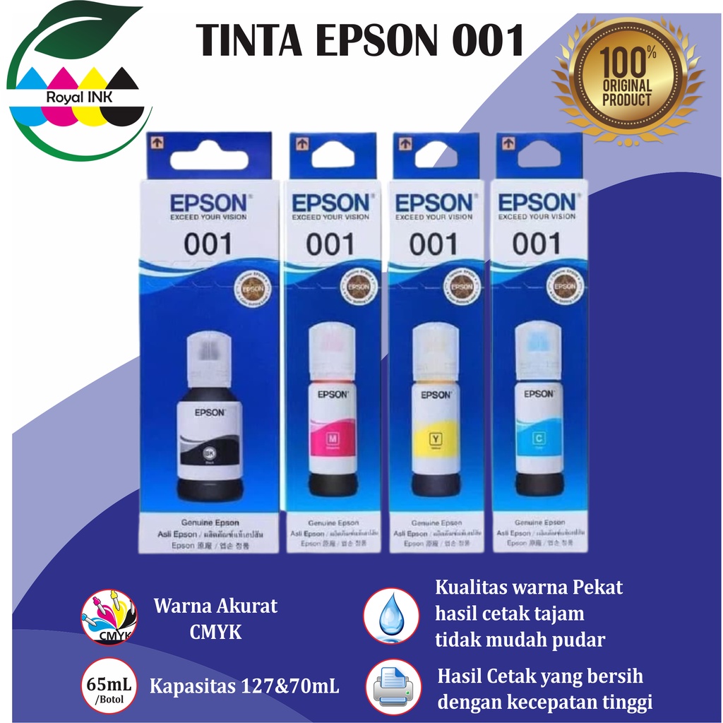 1 SET 4  PCS | Tinta Epson 001 PREMIUM(COMPATIBLE) L4150 L4160 L6160 L6170 L6190