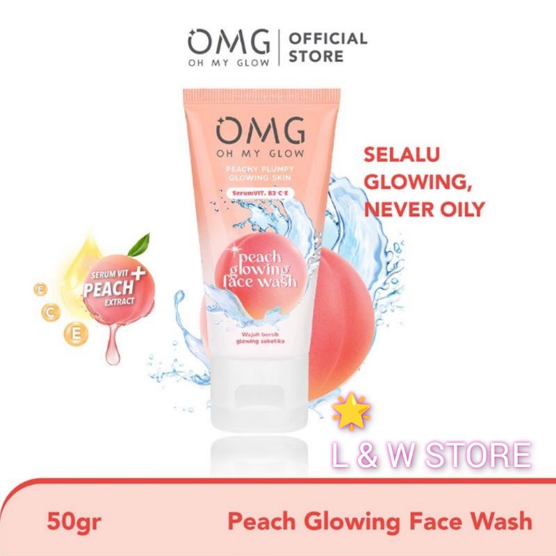 OMG Oh My Glow Peach Glowing Face Wash 50gr