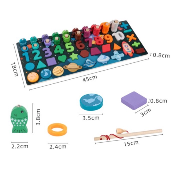 

Mainan Edukasi Montessori Papan Puzzle Anak Pancing Angka Huruf Animal - PLANET Diskon