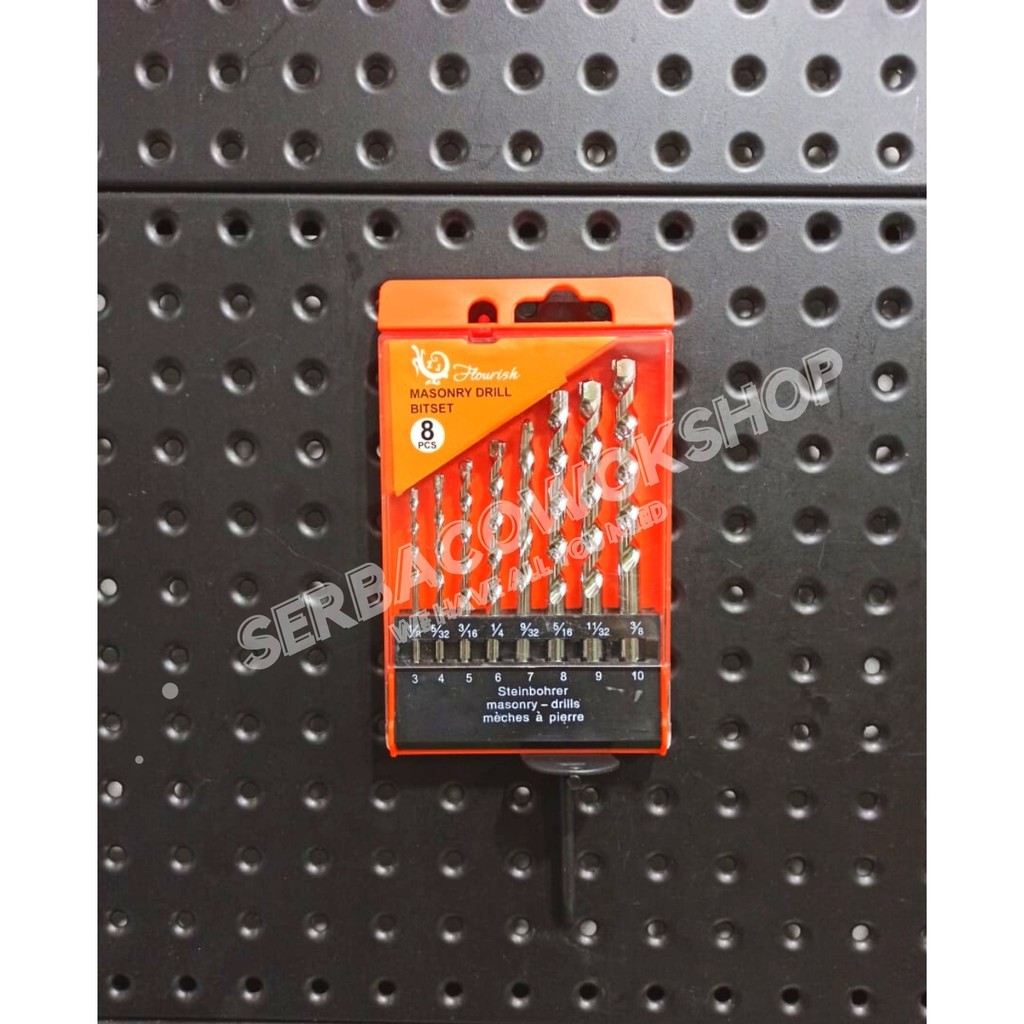 Mata Bor Set Beton 8 Pcs 3 mm - 10 mm Masonry Drill Bitset Termurah Berkualitas