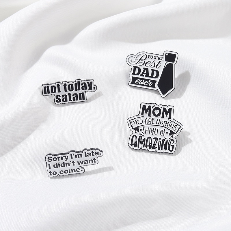 Bros Pin Enamel Desain Best DAD MOM Amazing Untuk Pakaian Wanita